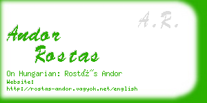 andor rostas business card